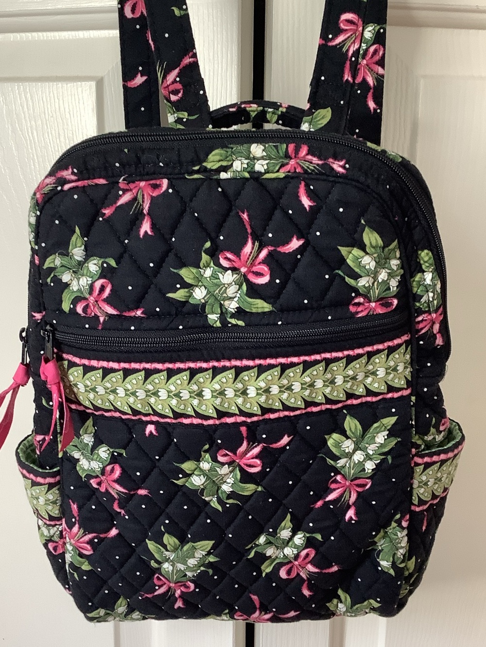 Vera Bradley Vintage Black Quilted Mini Backpack “ New Hope”